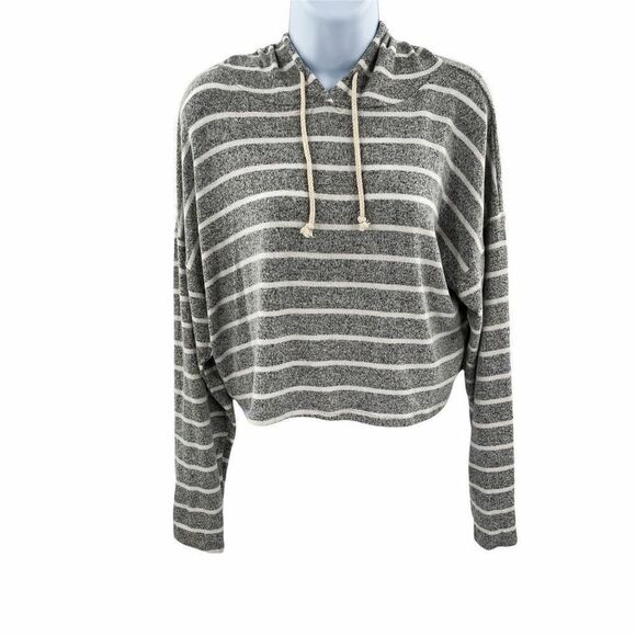 Caution to the Wind Striped Cropped Hoodie S - Picture 1 of 5